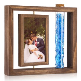 Jewish Wedding Picture Frame Jewish Chuppah Glass Frame Keepsake for Smashed Wedding Cup and 4 x 6'' Pictures Special Wooden Gift for Couples Memory Gift Engagement Collector