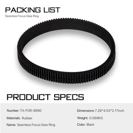 Tilta Seamless Focus Gear Ring for 88-90 mm Lens 360° Seamless Rotation Silent for Tilta Mini Follow Focus Nucleus Nano DSLR 0.8 Mod Standard Gear Camera Lens Accessories TA-FGR-8890