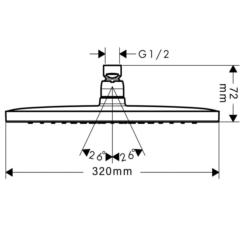 JINYOMFLY Rain Shower Head, Square Rain Shower Head, 13 Inches,