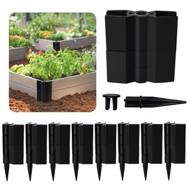 NAXVIO 8 Pcs Raised Garden Bed Corner Brackets for 0.78''-1.18'' Widths Wood Frame Bed, Garden Corner Bracket with Fixed Stakes for 6-12'' Height Bed Vegetable Flower Planter Garden Boxes Outdoor