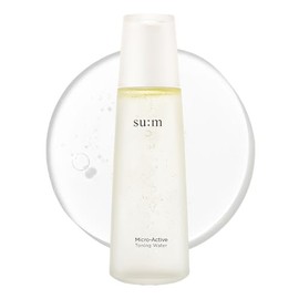 SU:M Agua tonificante microactiva (5.07 onzas líquidas) - Tónico exfoliante suave de doble fase con baja irritación, textura mejorada de la piel y aumenta la vitalidad, cuidado de la piel coreano. PHA