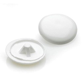 Merriway® BH01140 (100 Pcs) White Clip On Screw Covers for Pozidriv Head, 12 mm (1/2 Inch) Diameter - Pack of 100 Pieces