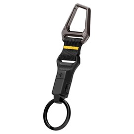 Spigen Life Carabiner with Magnetic Key Holder, Detachable Key Organizer, Quick Release Keychain, Key Chains for Car keys and House Keys - Black