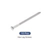 METALLIXITY 10pcs M6x100mm Hex Lag Screws 304 Stainless Steel Self