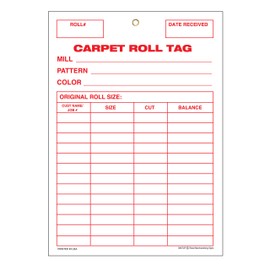 G60TUF Carpet Roll Inventory Tag - Grommet Reinforced (Brass Ring) Sale Tags - 5" x 7" (100 Pack) Carpet and Flooring Store Price Cards 10pt Card Stock for Easy Writing