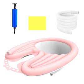 Portable Hair Washing Basin, Mobile Salon PVC Foldable Hair Washing Basin for Elderly Disabled Pregnant Women Kids Seniors in Bed and at Home (Pink)