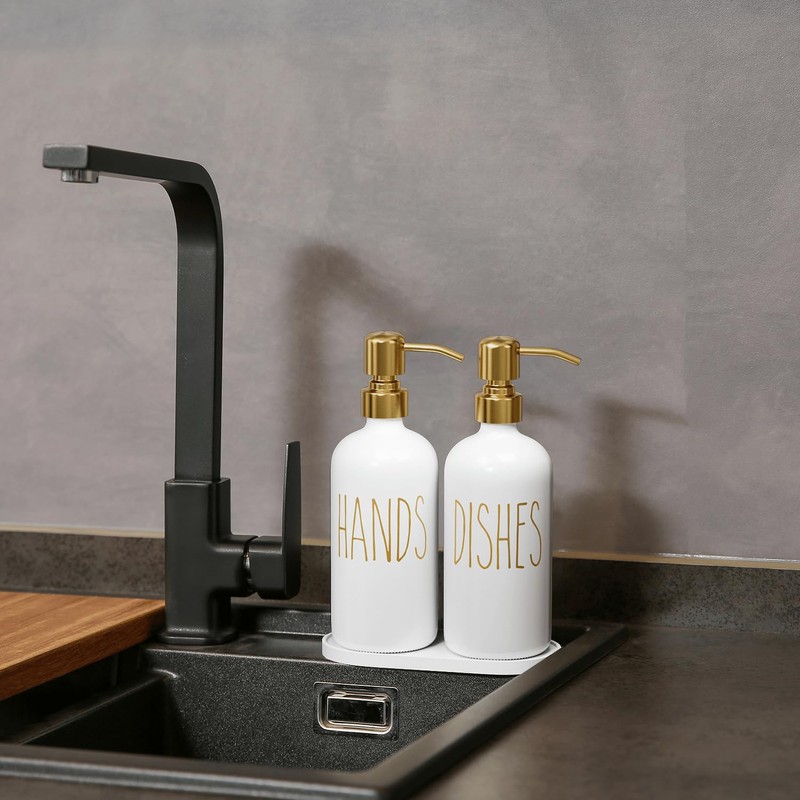 MOMEEMO Kitchen Soap Dispenser Set, Contains Dish and Hand Soap