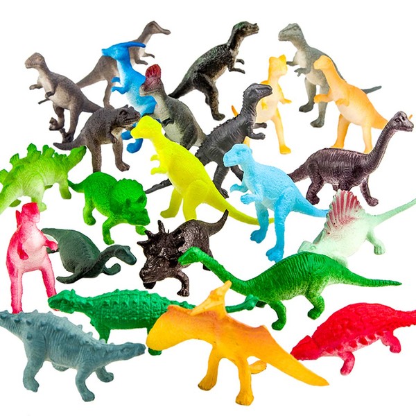 ValeforToy 72 Piece Mini Dinosaur Toy Set for Dino Party Cupcake Toppers - Assorted Vinyl Plastic Figure