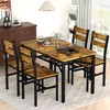 Hooseng Dining Table Set for 4, Wood Kitchen Table Chairs