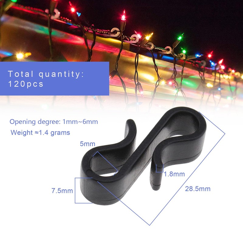 Pack of 120 Hanging Gutter Hooks Outdoor S-shaped Double Head