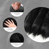 SLAXJNE 2 Square Patches Black Faux Fur Plush Fabric Faux