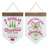 TRANS PAC Metal Christmas Hanging Pendant, Set of 2, Door
