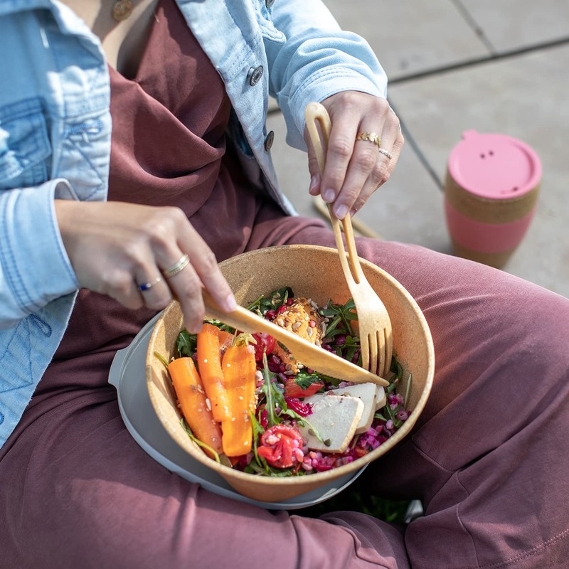 koziol Cutlery 3-Piece Klikk Natural Wood