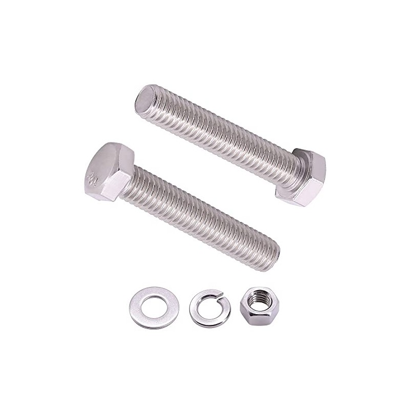 (10 Sets) 5/16"-18 x 1-1/4" Hex Bolt with Hex Nut,