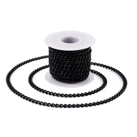 PandaHall 5m Aluminium Curb Chains Black Unwelded Twisted Link Cross Chain Necklace Chain with Spool 7x5x1.5mm for Punk Necklace Jewellery Making