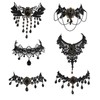 Uintoon 6PCS Black Gothic Lace Choker Necklace Set for Women