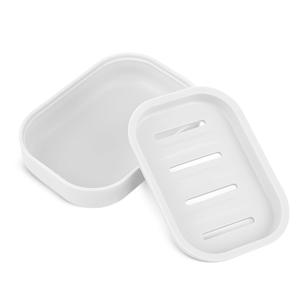 ONEBOOM Soap Dish with Lid, Portable Shower Soap Dish with