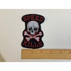 CUSTOM MADE Embroidered Speed Kills Biker Patch Iron On and/or Sew On