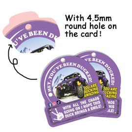 Forola You've Been Ducked Tags, Duck Duck Tag, Light Blue Duck Duck Tags, Ducking Game Card, 35 Ducked tags 35 Rubber Bands 2.52 x 2.44 card size, With Round Hole and Rubber Bands (Purple)