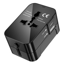 Travel Adapter Worldwide, Universal Travel Plug with USB and USB C, International Socket Adapter, Travel Plug Adapter, Worldwide Universal Travel Adapter for England, USA, Japan, Thailand, Australia