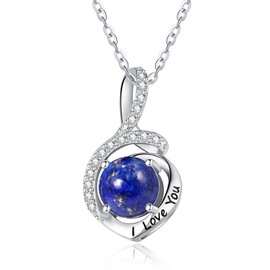 Infinity Necklace Sterling Silver Infinity Necklaces for Women Lapis Lazuli Necklace Lapis Lazuli Pendant I Love You Forever Jewelry Gifts for Women