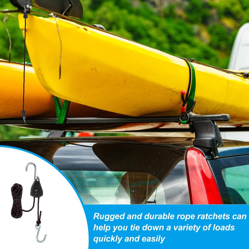 PATIKIL 2 Pcs Kayak Rope Tie Down Straps, 1/8" x