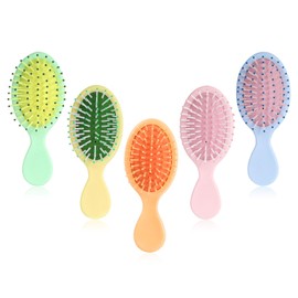 5 Pcs Mini Hair Brush Set, Travel Detangling Brush for Women, Kids & Men, No Tangle Wet Dry Scalp Massage Comb, Portable Pocket Size Hairbrush Gift Pack in 5 Colors