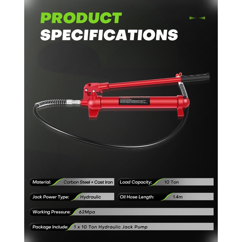 Hydraulic Hand Pump 10 Ton Red