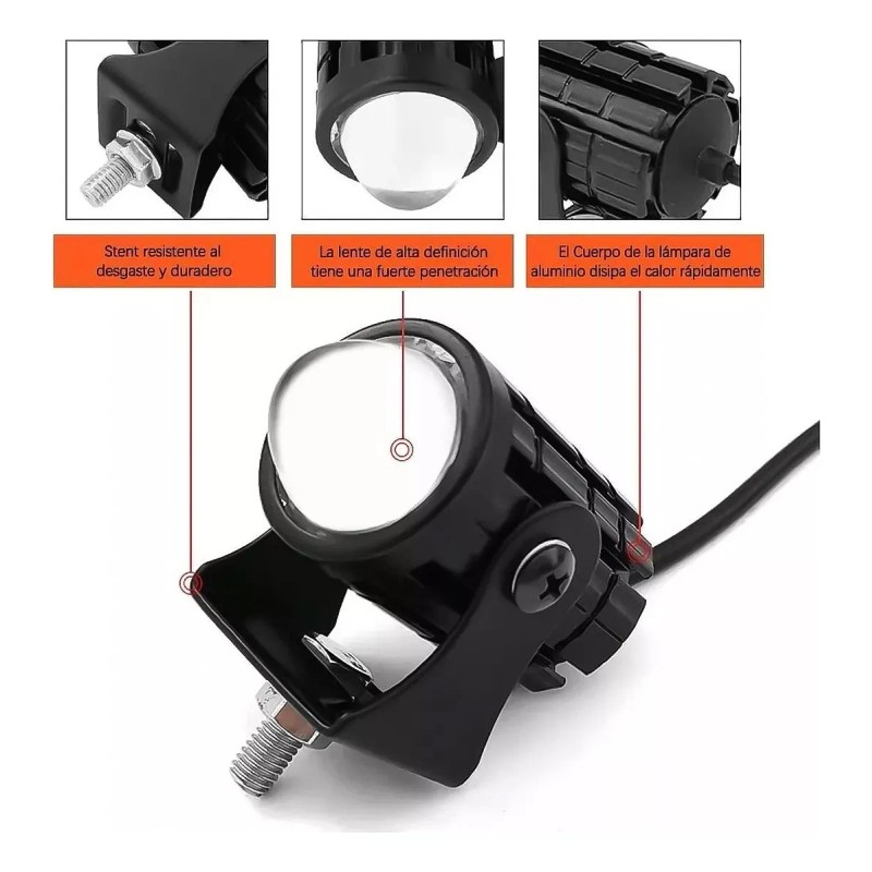Faros Luces Led Para Motos Auto Doble Color Auxiliares 4pz