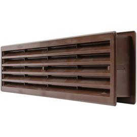 Repa Market 18" x 4" Inch Brown Plastic Door Grille - Garage Door Vent - Vent Cover for Interior Doors - Rectangular Air Vent Cover Guard - Universal Furniture Ventilation (17.7" x 3.60" Inch)