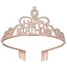 FGSS Birthday Rhinestone Tiaras-and-Crowns Crystal Headband - Womens Birthday Queen Princess Crown Hair Accessories