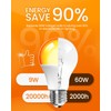 Bonlux Amber Light Bulbs 2000K, A19 9W E26 LED Yellow