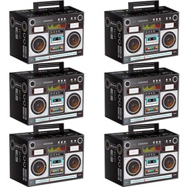 Novelty Boom Favor Boxes 80s Boombox Decorations 1980s Theme Pparty Decorations Boom Box Party Favors Hip Hop Party Decorations Prop Radio Decorations for Retro Hip Hop Theme Party (6 Pieces)