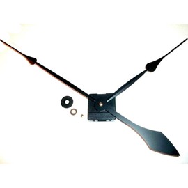 High Torque Clock Movement (Silent Sweep) Extended Shaft with 13-3/4 in. Long Spaded Hands, Wall Clock (#10)