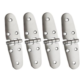 Boat Stainless Steel Strap Hinges for Marine RV Skylight Locker Hatch and Door, Heavy Duty, Round Side Top Mount 5-5/8" x 1-1/2" (2 PCS)