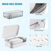 Operitacx Soap Container with Lid and Removable Drainer Portable Plastic