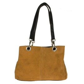 Girly HandBags Italian Suede Leather Shoulder Bag - Tan(Size: W 30, H 20, D 10 cm (W 12, H 8, D 4 inches))