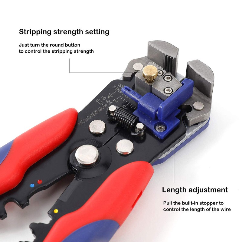 WORKPRO Stripper Automatic Stripping Pliers, Stripping Wire Cutter Pliers AWG