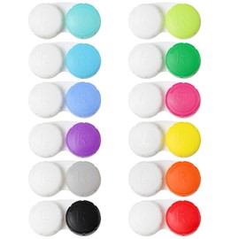 Large - Sized Contact Lens Dual Cases with Left - Right Markings (LR Letters) - 12 - Pack, Portable Contact Lens Storage and Care Containers