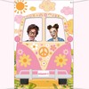 U-Vathing Hippie Bus Photo Prop Groovy Party Decorations, Fabric Two