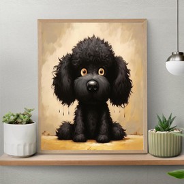 OKSGYTA Dog Art Paint by Numbers for Adults Beginner, Poodle, Pets Paint by Number Kits on Canvas, 40x50cm, Without Frame