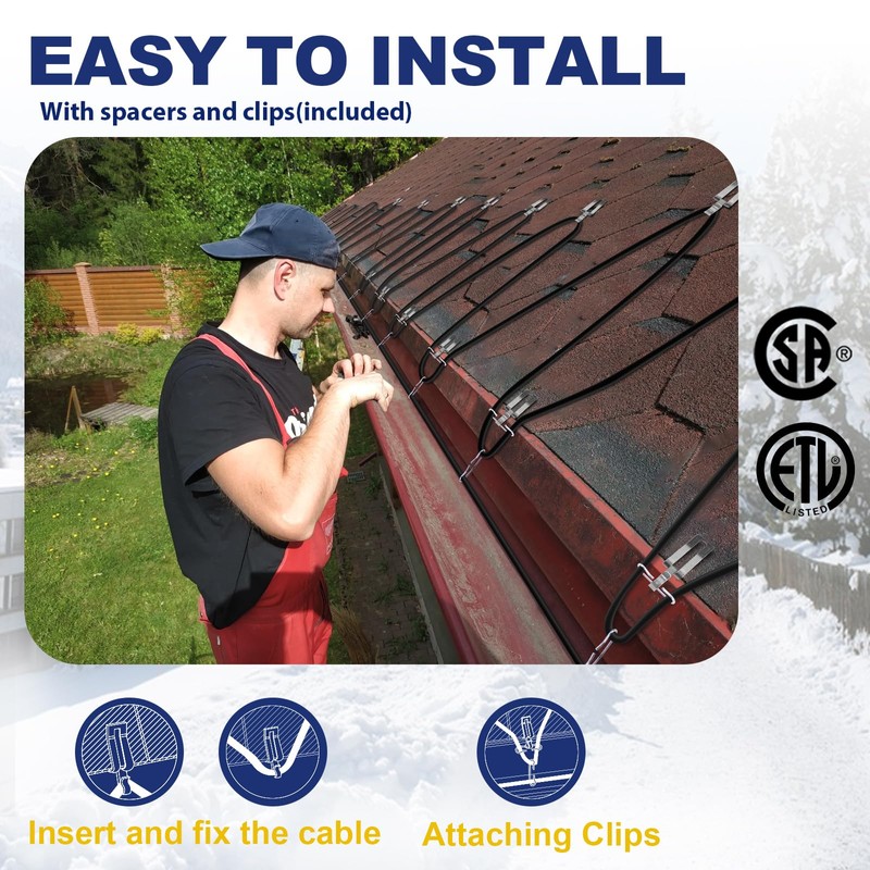 HEATIT HIRD 80 feet Roof & Gutter Snow De-Icing Kit,