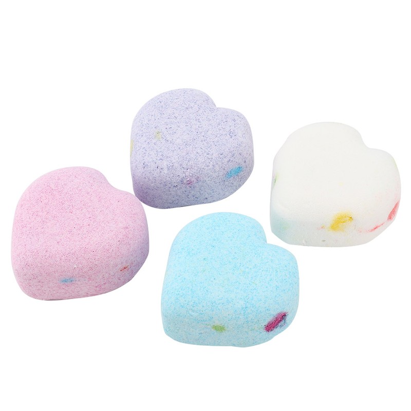 4pcs Heart Shape Bathroom Aromatherapy Body Cleaner Nourishing Moisturizing Bath