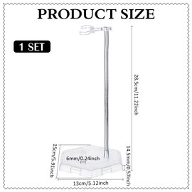 FINGERINSPIRE Action Figure Stands Clear Plastic Minifigures Display Stands with Adjustable Snake Bone Bracket Doll Model Support Stand with Hexagon Base Assembly Display Holder for Doll Action Figure
