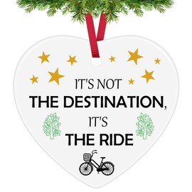 Cycling Gift Bicycle Inspirational Christmas Ornaments Encouragement Gift for Cyclist Riding Gift Biker Cycling Gift for Racer Cyclists Enthusiast Mountain Biker Gifts Hanging Ceramic Ornament Gifts