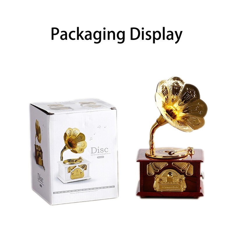 Gramophone Model Music Box, Mini Gramophone Music Box, Retro Music