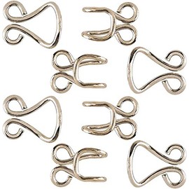 Nickel Hook & Eyes 1/2" Sewing Hooks and Eyes 0.5 inches 4 Sets in a Pack