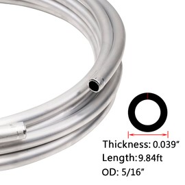 Feelers Aluminum Coiled Tubing 5/16" OD Seamless Round Pipe 1060, 0.04" Wall Thickness Refrigeration Tubing, Fuel Line, 10 FT