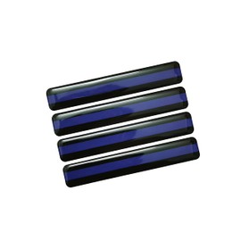 PTDecals 4 PCS 90x15mm Soft Flexible Epoxy Thin Blue Line Badge Emblem Sticker Decals for Vehicle Auto Car Motorcycle Helmet Home Decoration