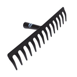 Amig - Garden Rake | Steel Metal Rake with 14 Heavy Duty Teeth for Raking and Working the Earth | Tools for Vegetable Gardening and Gardening in Black | Dimensions: 350 mm